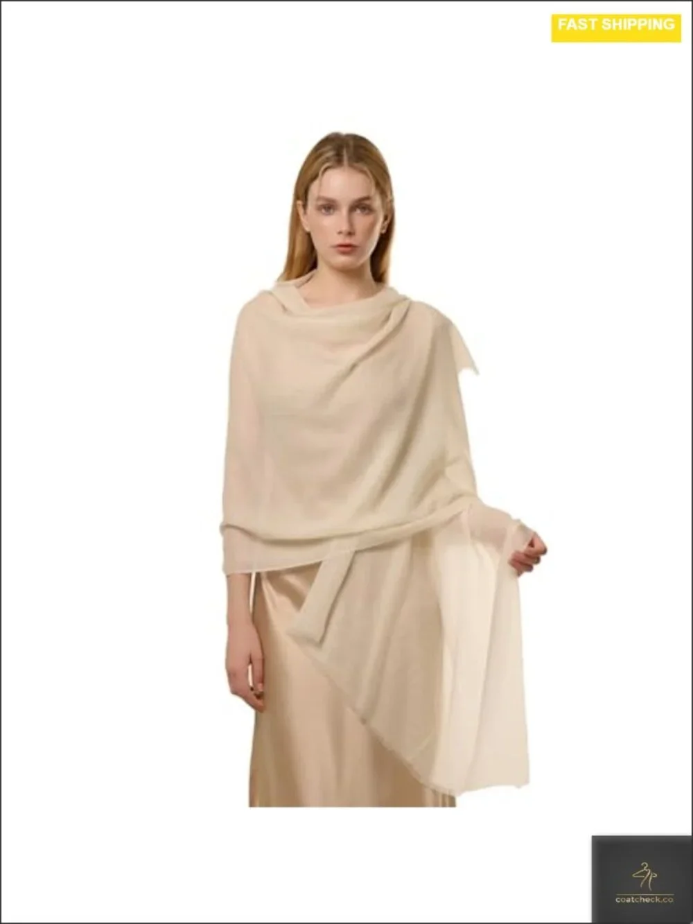 100% Cashmere Sheer Shawl Wrap - Extra Large 75x30 Featherlight Scarf